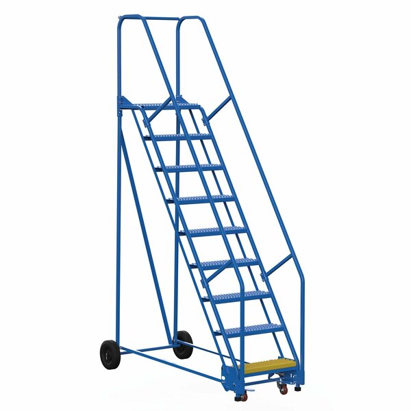 Vestil 120 H Steel Warehouse Ladder, 58 deg. Grip, 9 Step, 14", 9 Steps LAD-9-14-G